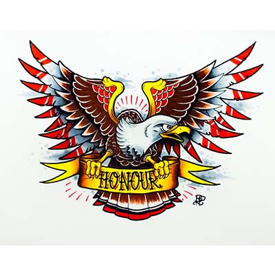 Old School Designs of Eagle Fake Temporary Water Transfer Tattoo Stickers NO.10514